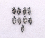 0.58 CT, 4.0 x 2.0 mm Salt and Pepper Marquise Cut Diamonds