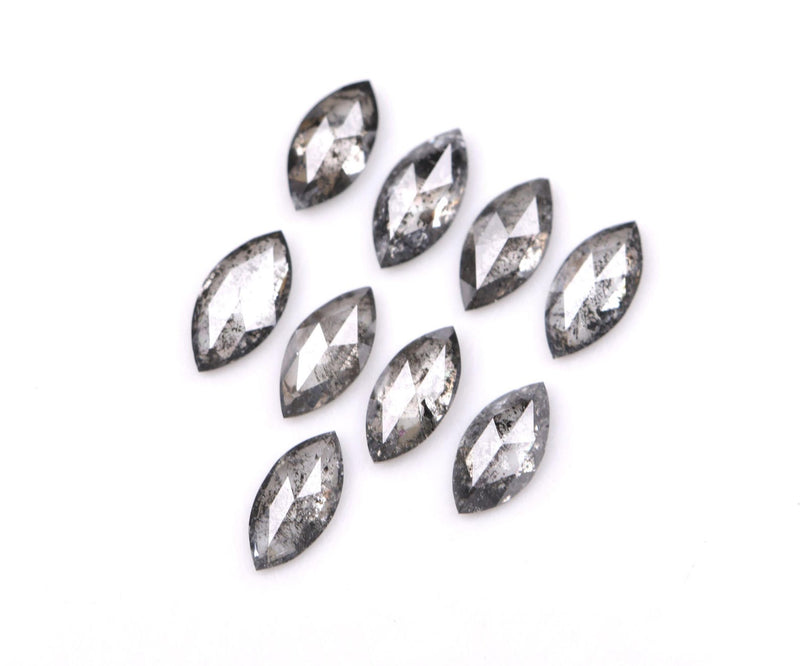0.58 CT, 4.0 x 2.0 mm Salt and Pepper Marquise Cut Diamonds