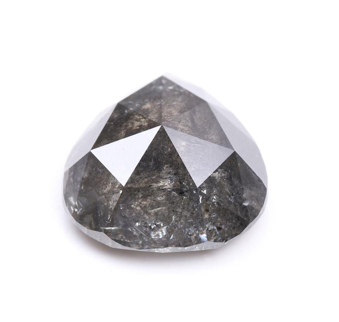 3.34 CT, 10.4 X 9.2 MM, Pear Cut Diamond, Natural Salt Pepper Diamond, Solitaire Loose Rustic Diamond, Teardrop Shape Diamond For Jewelry