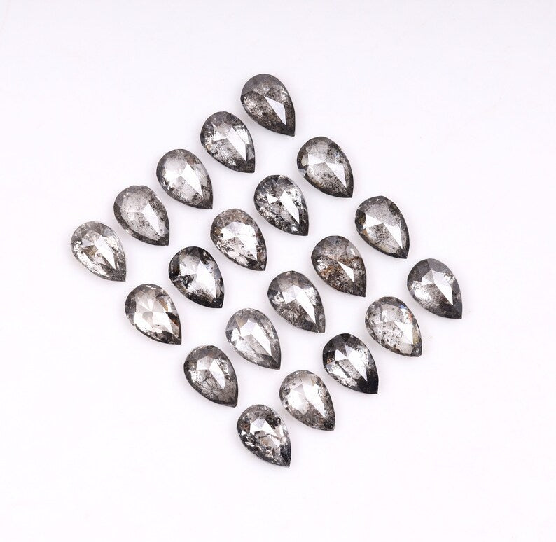 4 x 2.5 MM Salt and Pepper Pear Cut Diamond – Natural Loose Diamond