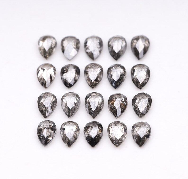 4 x 2.5 MM Salt and Pepper Pear Cut Diamond – Natural Loose Diamond