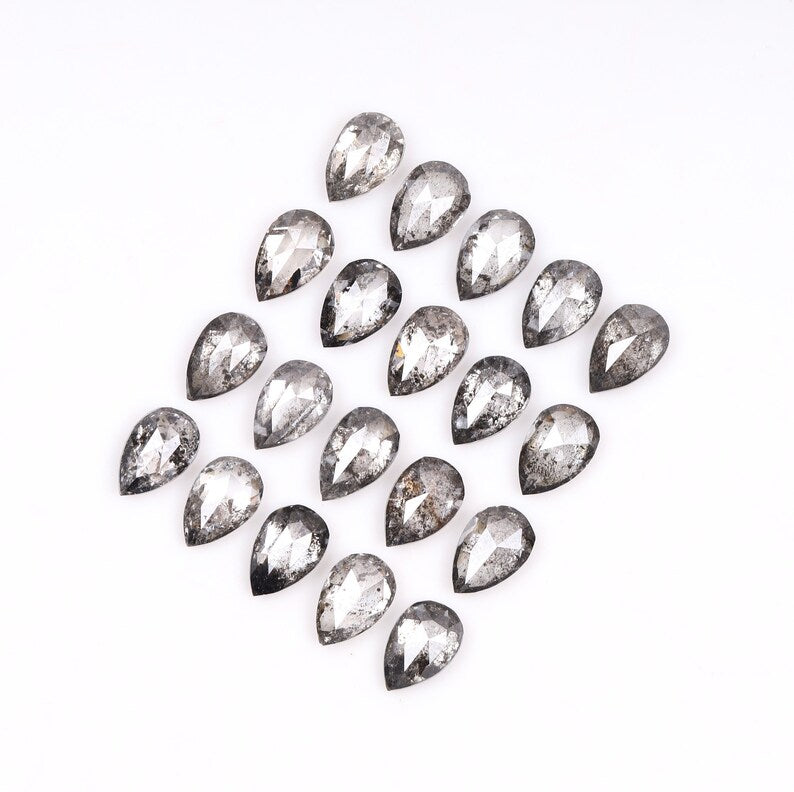 4 x 2.5 MM Salt and Pepper Pear Cut Diamond – Natural Loose Diamond