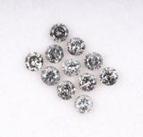 3.1 To 3.5 MM - Salt And Pepper Round Brilliant Cut Diamond - Minimal Carbon