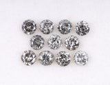 3.1 To 3.5 MM - Salt And Pepper Round Brilliant Cut Diamond - Minimal Carbon