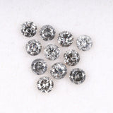 3.1 To 3.5 MM - Salt And Pepper Round Brilliant Cut Diamond - Minimal Carbon