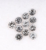 3.1 To 3.5 MM - Salt And Pepper Round Brilliant Cut Diamond - Minimal Carbon