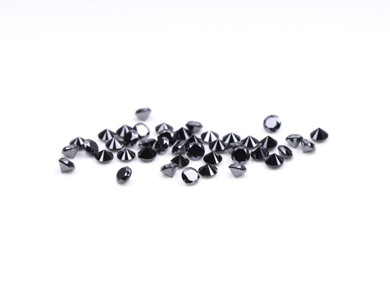 1.6 MM to 2.0 MM Enhanced Black Round Brilliant Cut Diamonds - Minimal Carbon