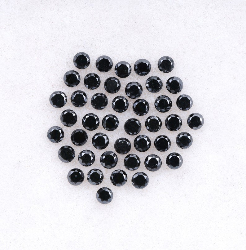 1.6 MM to 2.0 MM Enhanced Black Round Brilliant Cut Diamonds - Minimal Carbon