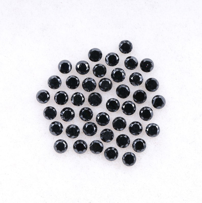 1.6 MM to 2.0 MM Enhanced Black Round Brilliant Cut Diamonds - Minimal Carbon