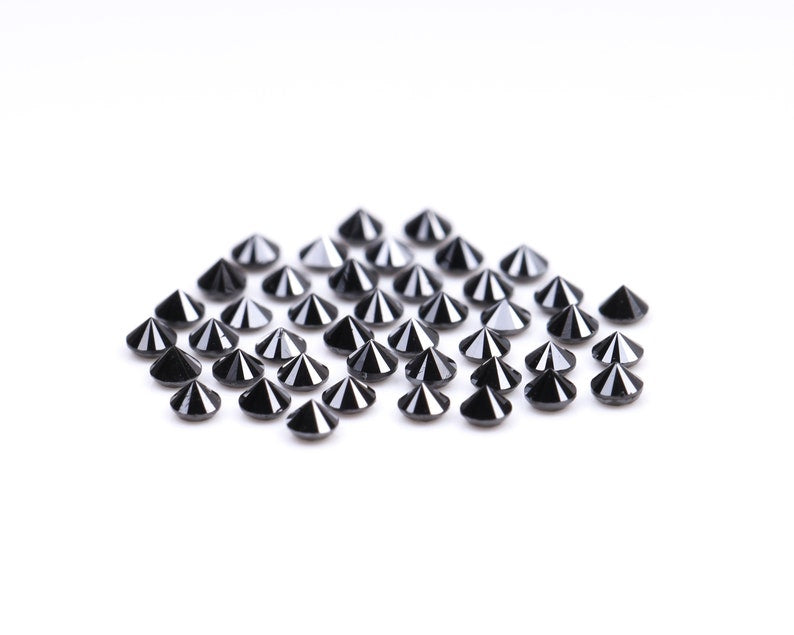1.6 MM to 2.0 MM Enhanced Black Round Brilliant Cut Diamonds - Minimal Carbon
