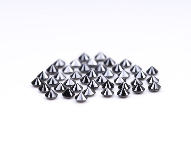 1.6 MM to 2.0 MM Enhanced Black Round Brilliant Cut Diamonds - Minimal Carbon