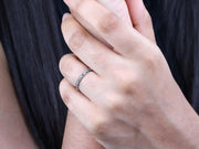 Round Cut Half Eternity Salt and Pepper Diamond Wedding Band