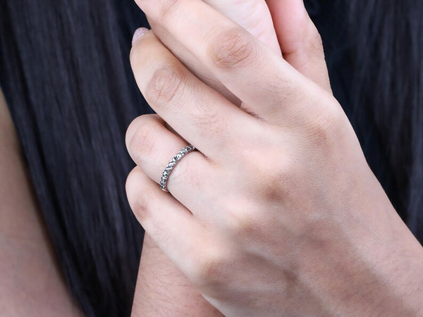 Dainty Eternity Modern Salt and Pepper Diamond Band