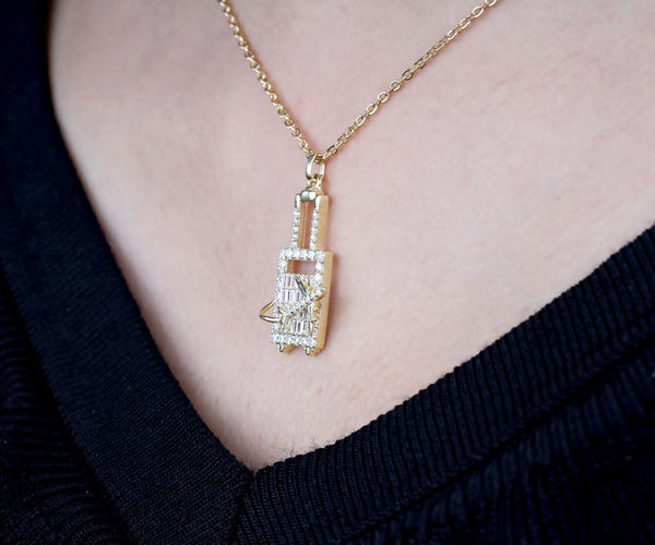 Crystal-Studded Travel Charm Pendant – Airplane & Suitcase Design