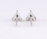 Minimalist Triangle Black Gemstone Stud Earrings