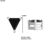 Minimalist Triangle Black Gemstone Stud Earrings