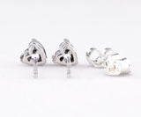 Heart-Shaped Black Gemstone Stud Earrings for Women