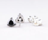 Heart-Shaped Black Gemstone Stud Earrings for Women