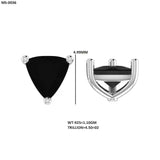 Trillion-Cut Black Gemstone Stud Earrings in White Gold