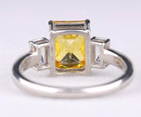 Radiant Cut Citrine Three Stone Ring – Minimalist Engagement or Promise Ring