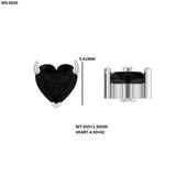 Heart-Shaped Black Gemstone Stud Earrings for Women