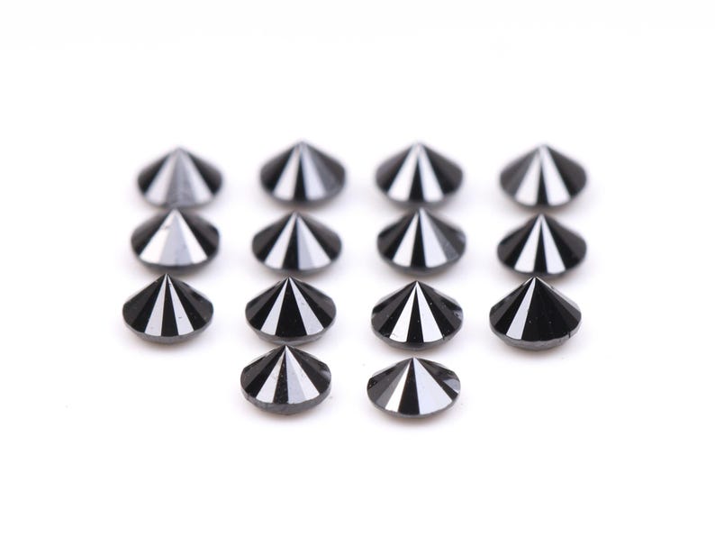 2.1 MM to 2.5 MM Enhanced Black Round Brilliant Cut Diamonds - Minimal Carbon
