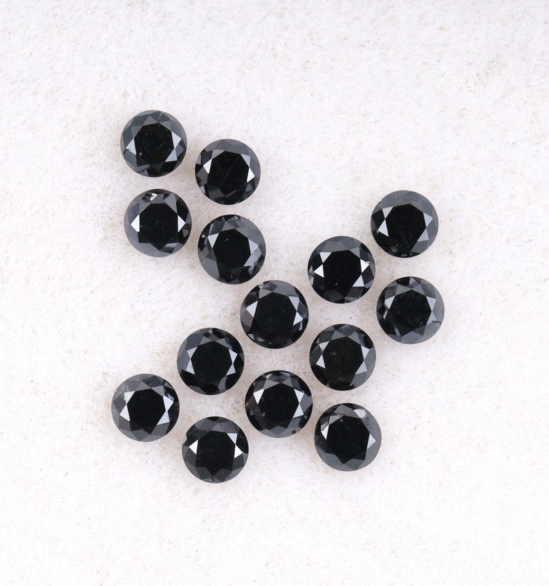 2.1 MM to 2.5 MM Enhanced Black Round Brilliant Cut Diamonds - Minimal Carbon