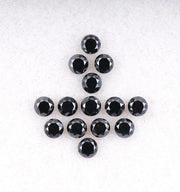 2.1 MM to 2.5 MM Enhanced Black Round Brilliant Cut Diamonds - Minimal Carbon