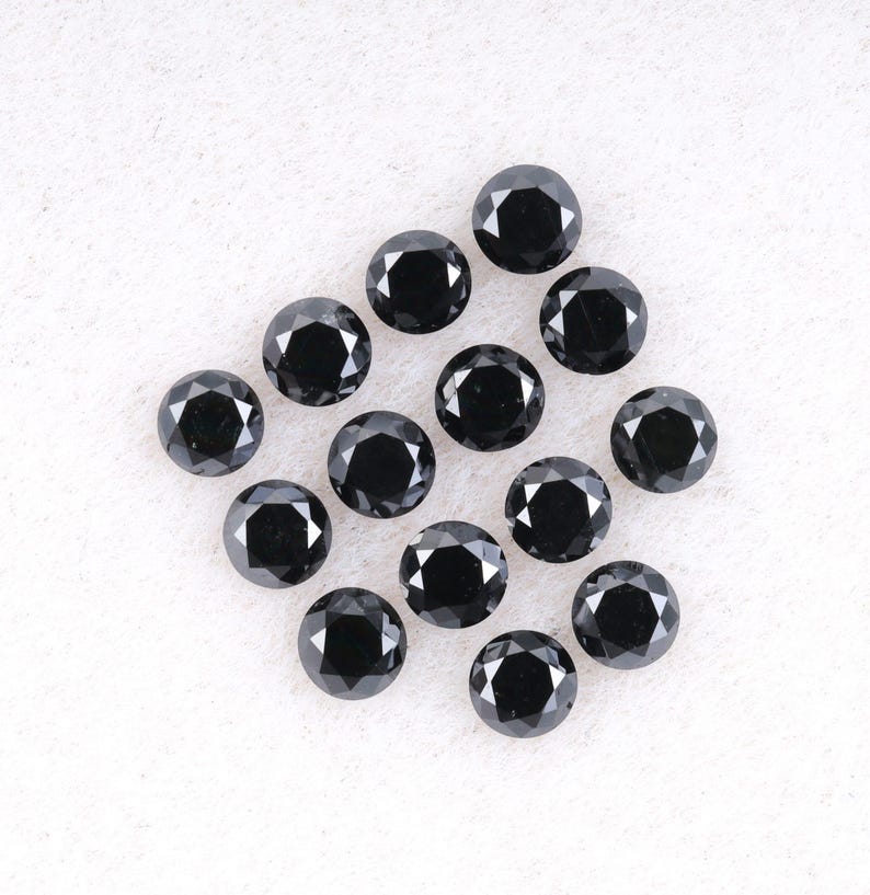 2.1 MM to 2.5 MM Enhanced Black Round Brilliant Cut Diamonds - Minimal Carbon