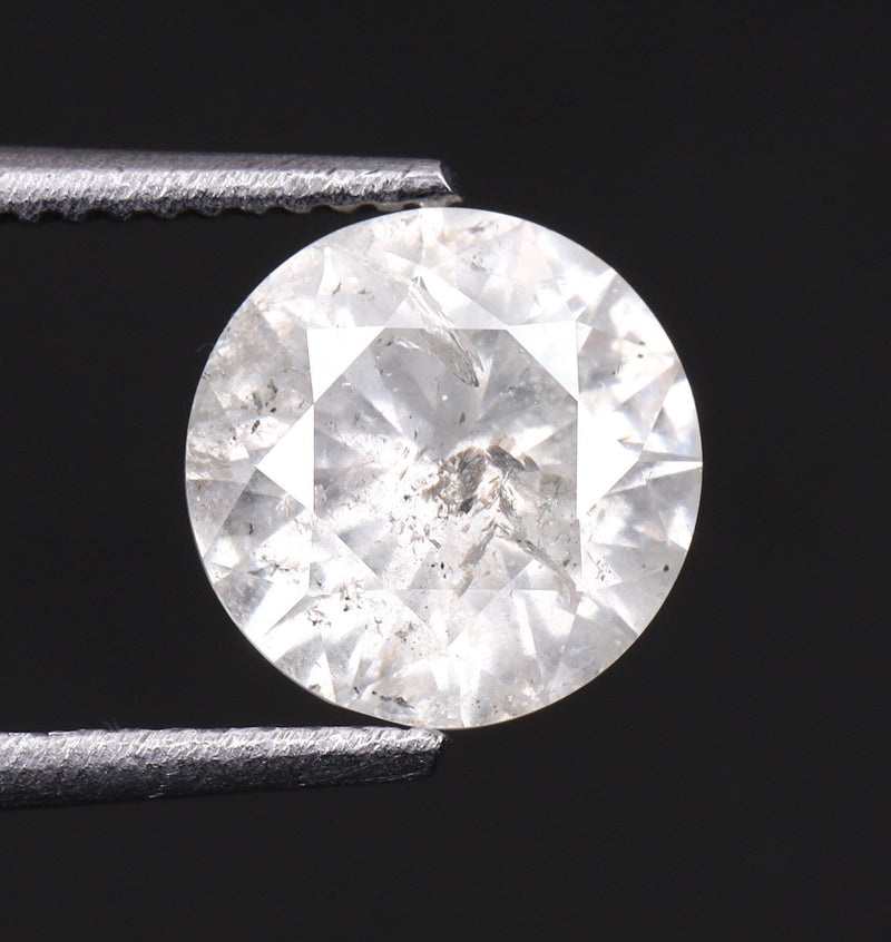 Natural Salt And Pepper Round Brilliant Cut Diamond