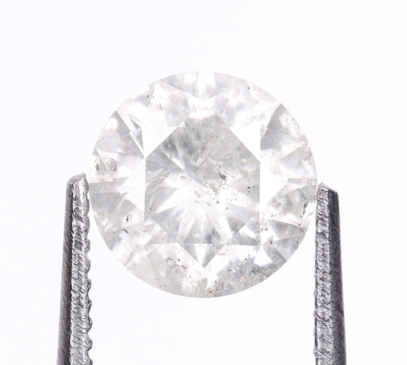 Natural Salt And Pepper Round Brilliant Cut Diamond
