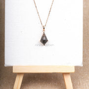 Kite Cut Rutilated Quartz Gold Pendant