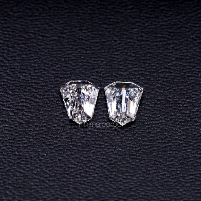 1.00 CT, 6.0 X 5.0 MM | Lab Grown Diamond | Shield Diamond Pair - Minimal Carbon