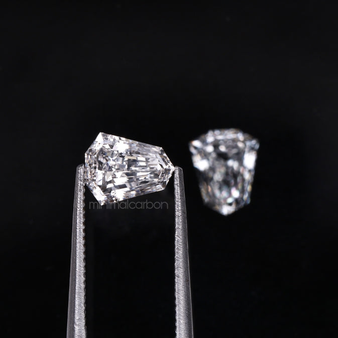 1.00 CT, 6.0 X 5.0 MM | Lab Grown Diamond | Shield Diamond Pair - Minimal Carbon