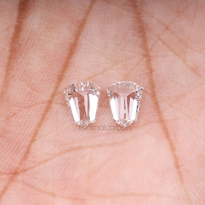 1.00 CT, 6.0 X 5.0 MM | Lab Grown Diamond | Shield Diamond Pair - Minimal Carbon