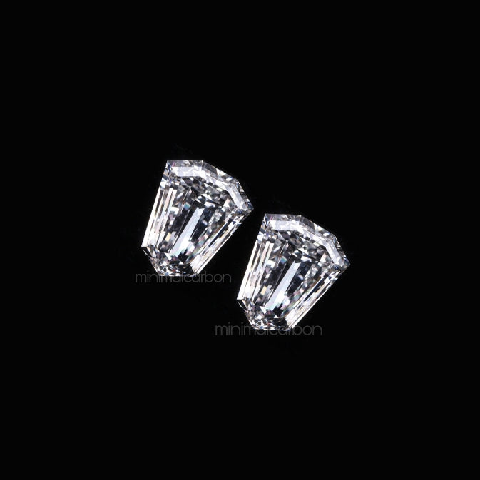 1.00 CT, 6.0 X 5.0 MM | Lab Grown Diamond | Shield Diamond Pair - Minimal Carbon