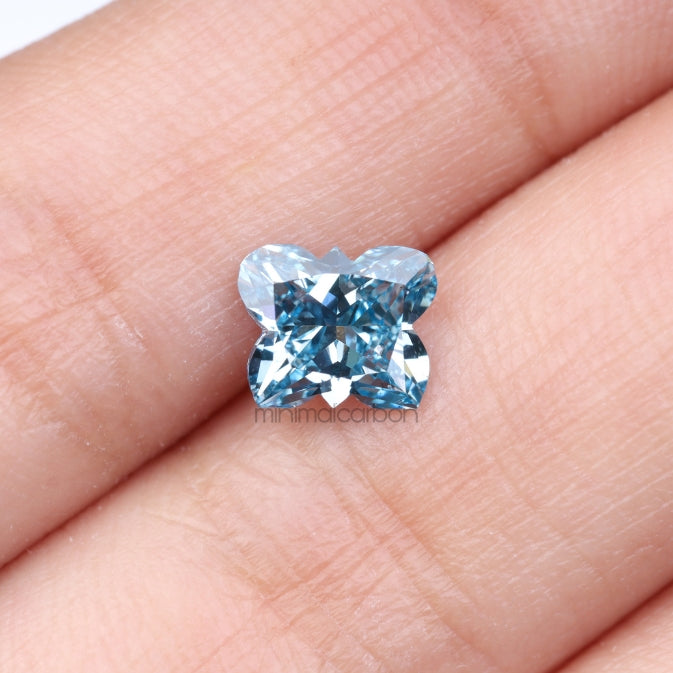 1.30 CT, 7.3 X 5.9 MM | Lab Grown Diamond | Blue Diamond - Minimal Carbon