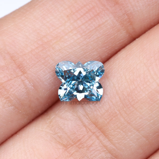 1.30 CT, 7.3 X 5.9 MM | Lab Grown Diamond | Blue Diamond - Minimal Carbon