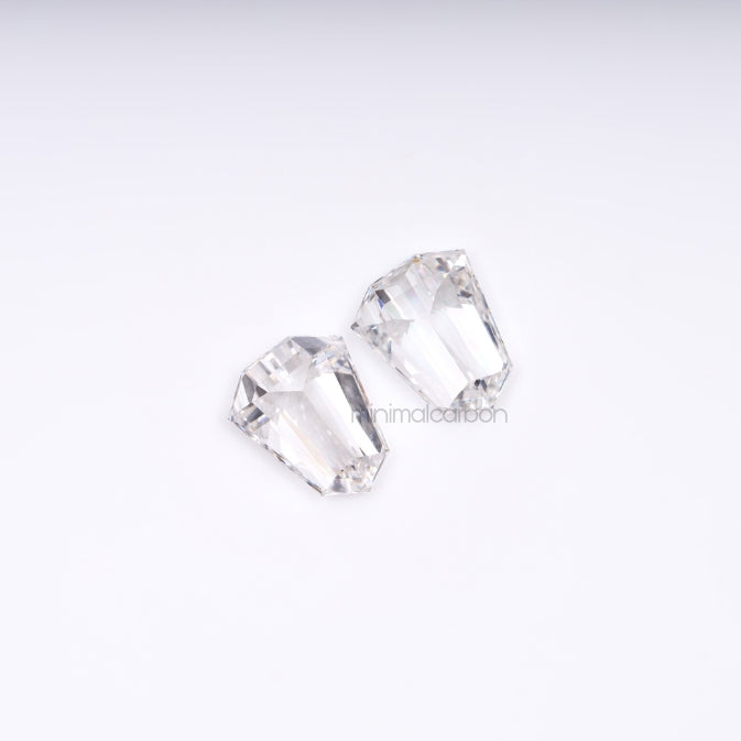 1.00 CT, 6.0 X 5.0 MM | Lab Grown Diamond | Shield Diamond Pair - Minimal Carbon