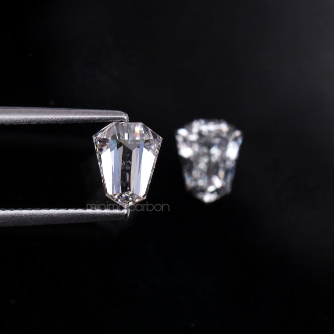 1.00 CT, 6.0 X 5.0 MM | Lab Grown Diamond | Shield Diamond Pair - Minimal Carbon
