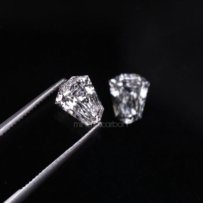 1.00 CT, 6.0 X 5.0 MM | Lab Grown Diamond | Shield Diamond Pair - Minimal Carbon