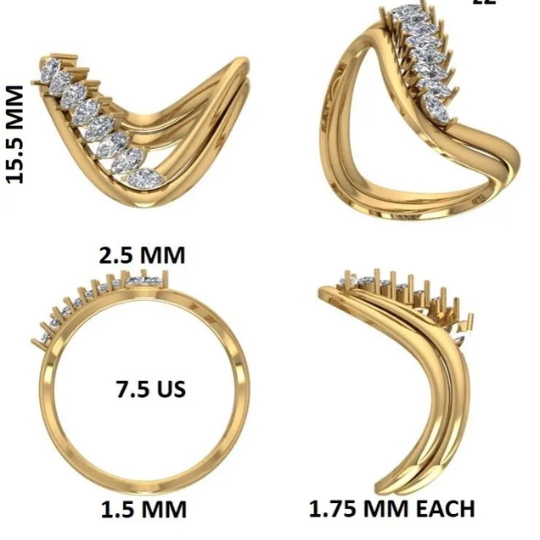 Marquise Cut Diamond Band