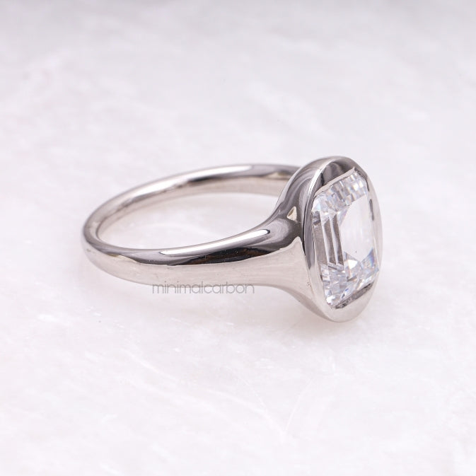 Emerald Cut Diamond Ring - Minimal Carbon
