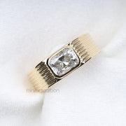 Radiant Cut Moissanite Ring Men's Engagement Ring