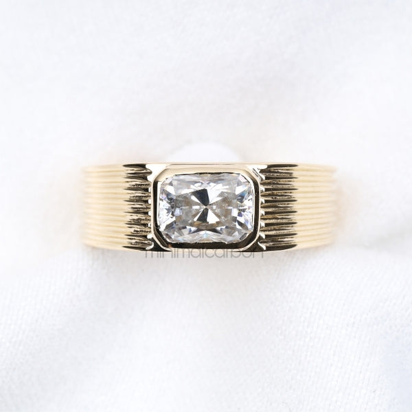 Bezel Radiant Diamond Ring