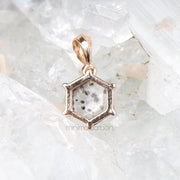 Hexagon Cut Salt and Pepper Diamond Necklace