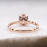 Cushion-Cut Morganite Engagement Ring with Diamond Ring