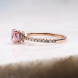 Cushion-Cut Morganite Engagement Ring with Diamond Ring