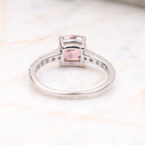 Cushion Cut Morganite Ring with Diamond Band