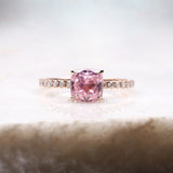 Cushion-Cut Morganite Engagement Ring with Diamond Ring